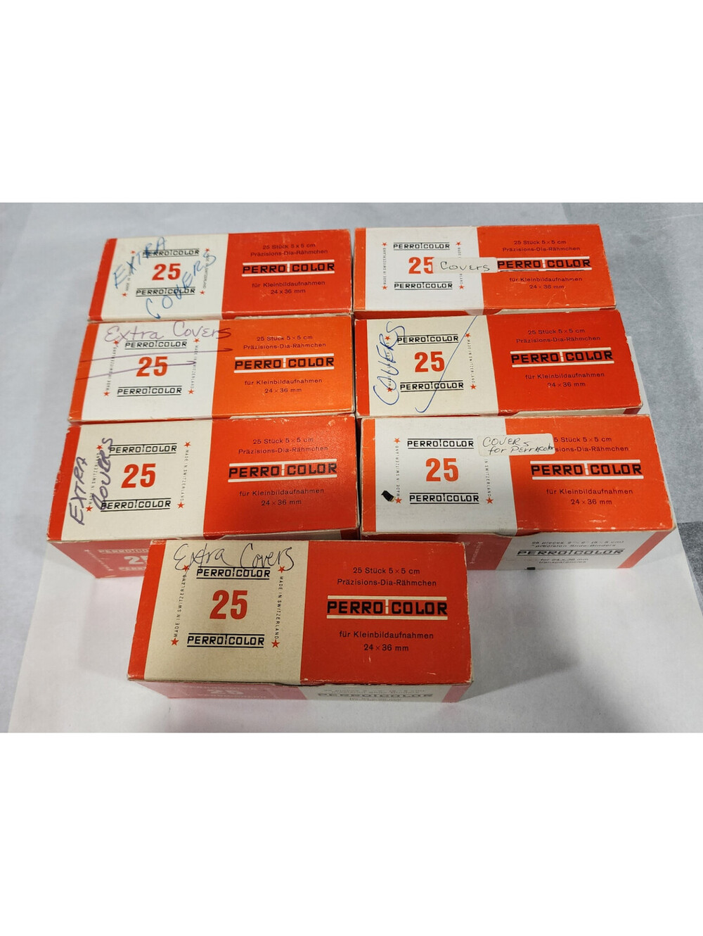 Lot 7+ Vintage Perro Color 2x2 Slide Binders Anti Newton Glass Switzerland NOS